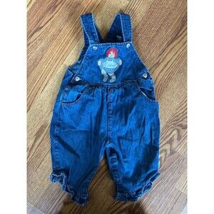 Vintage Raggedy Ann 90s Denim Overalls Toddler Size 12 Months